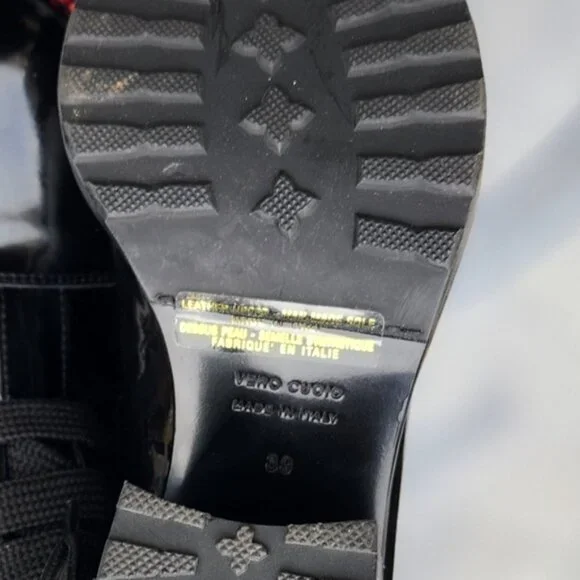 Malo women's black patent Leather Platform boots Size 39 EU - Picture 9 of 9